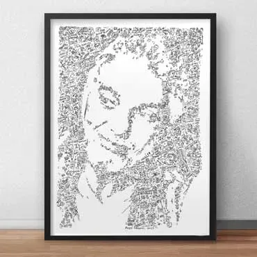 DrawInside Steve Gadd affiche A4 portrait batteur