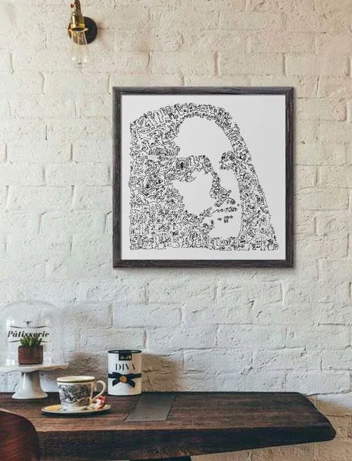 DrawInside Cliff Burton affiche 30x30 bassiste Metallica