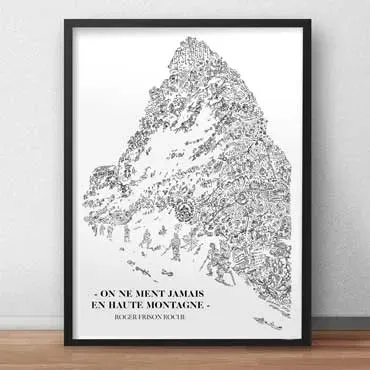 DrawInside Montagne affiche A4 21x30 cm Matterhorn