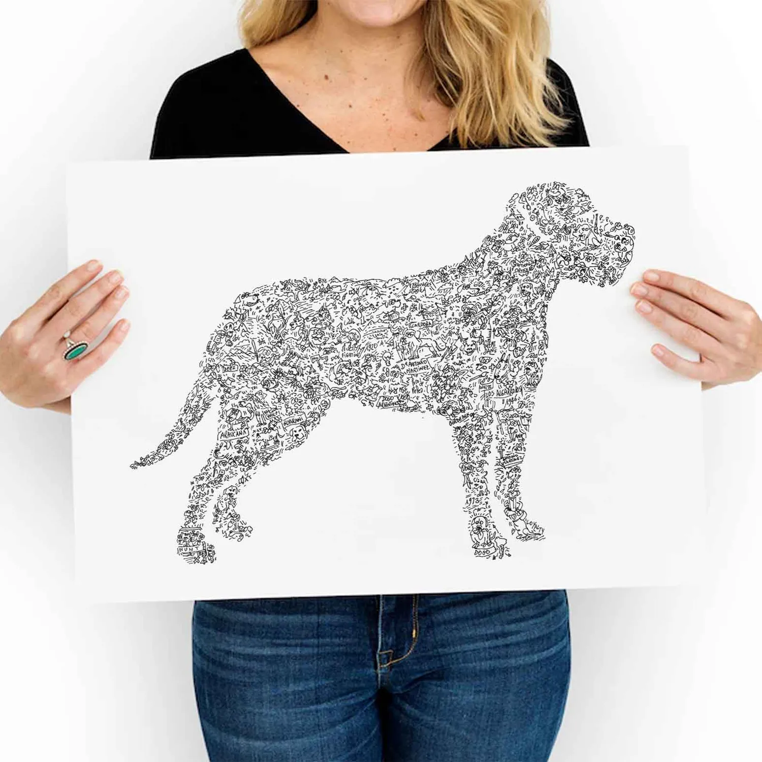 DrawInside Dogo Argentino affiche 30x40cm perso