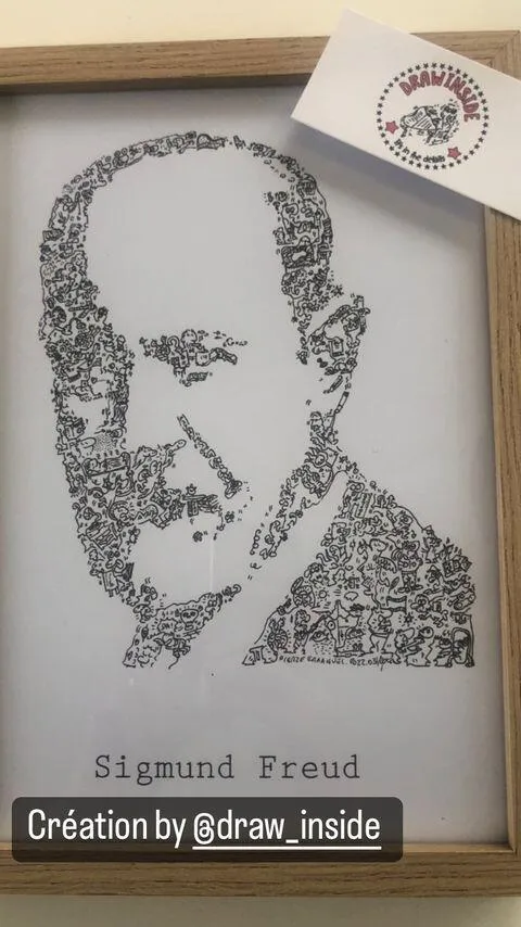 DrawInside Sigmund Freud affiche A4 psychanalyse