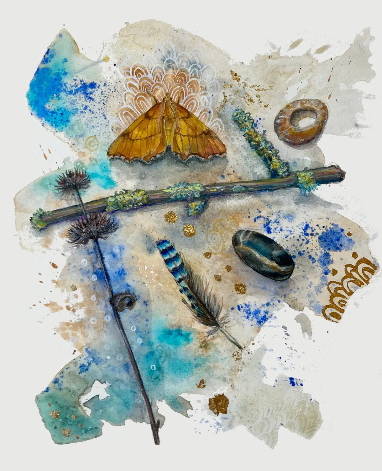 Helena Perry August Thorn Spell print A4 papier aquarelle