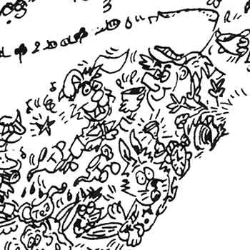 DrawInside Alice in Wonderland affiche 30x30 cm mat