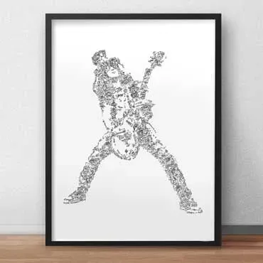 DrawInside Slash affiche A4 21x30 cm rock Guns N Roses