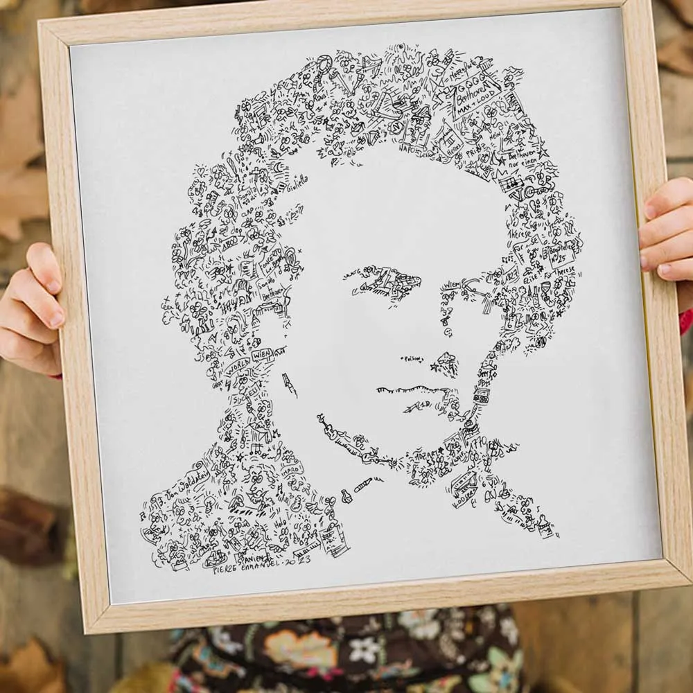 DrawInside Beethoven affiche 30x30 cm papier mat