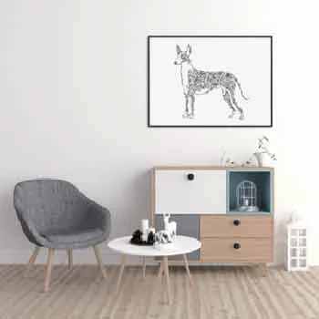 DrawInside Ibizan Hound Podenco affiche A4 21x30 cm chien