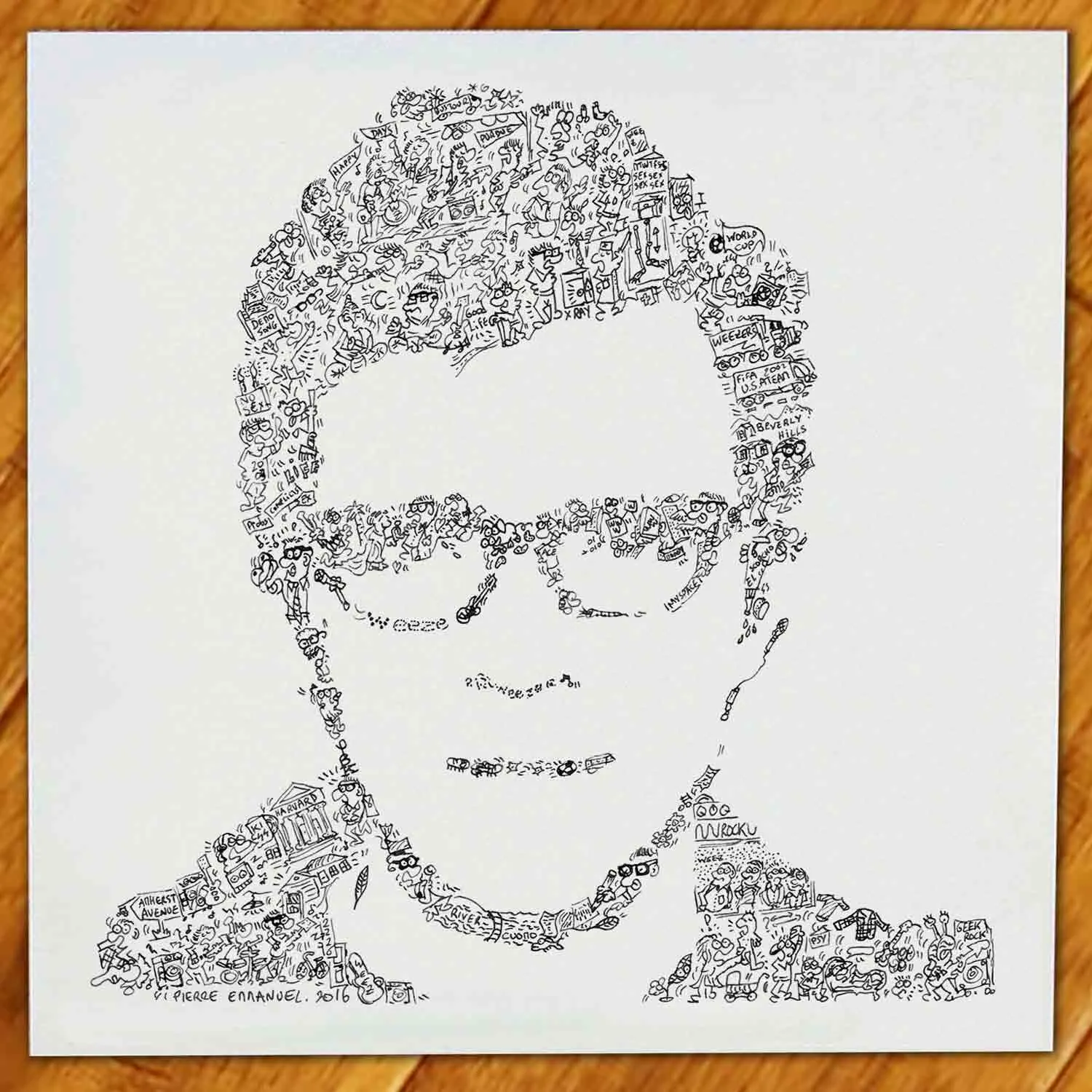 DrawInside Rivers Cuomo Weezer poster 30x30 rock