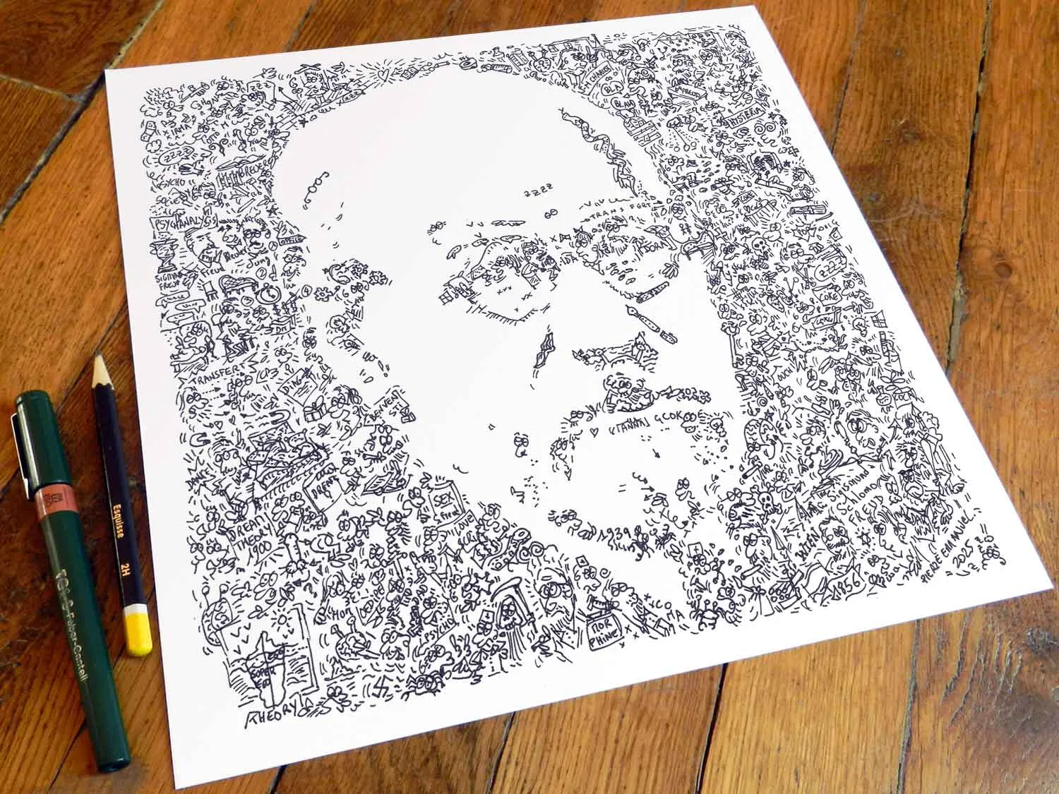 DrawInside Sigmund Freud affiche 30x30 cm psychanalyse
