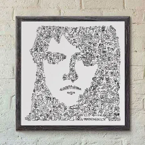 DrawInside Lars Ulrich Metallica affiche 20x20 cm