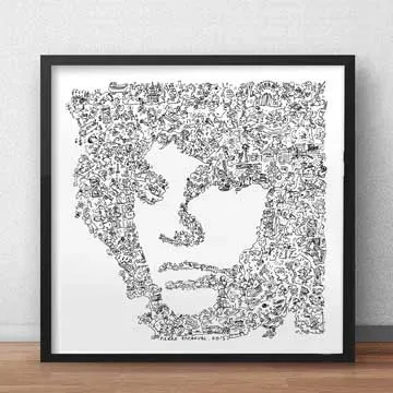 DrawInside Jim Morrison Doors affiche 30x30 cm rock
