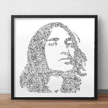 DrawInside John Frusciante affiche 30x30 cm RHCP
