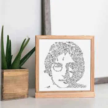 DrawInside John Lennon affiche 20x20 cm portrait rock