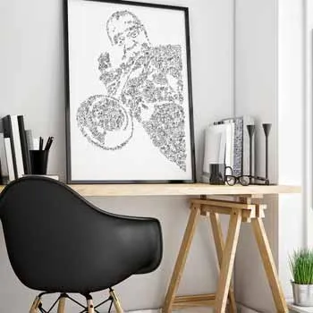 DrawInside Louis Armstrong affiche A4 jazz papier mat