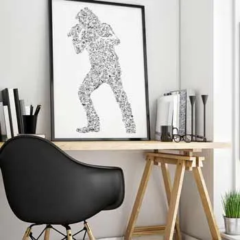 DrawInside Brian Johnson affiche A4 hard rock