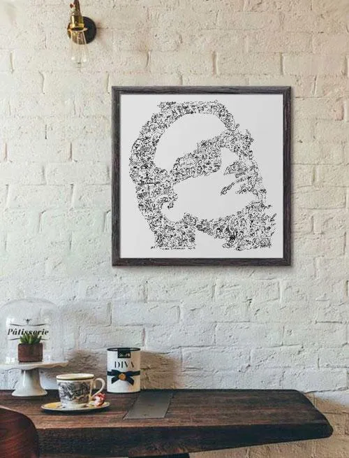 DrawInside Bono U2 affiche 30x30 cm rock