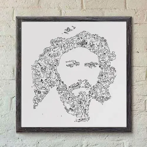 DrawInside Barry Gibb Bee Gees affiche 30x30 cm signée