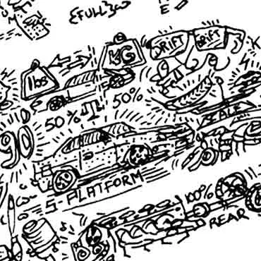 DrawInside Nissan Silvia S14 240SX affiche A4 drift