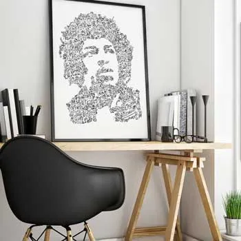 DrawInside Jimi Hendrix affiche A4 21x30 cm rock