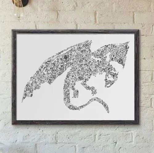 DrawInside Dragon affiche comics 30x30 cm chevaliers