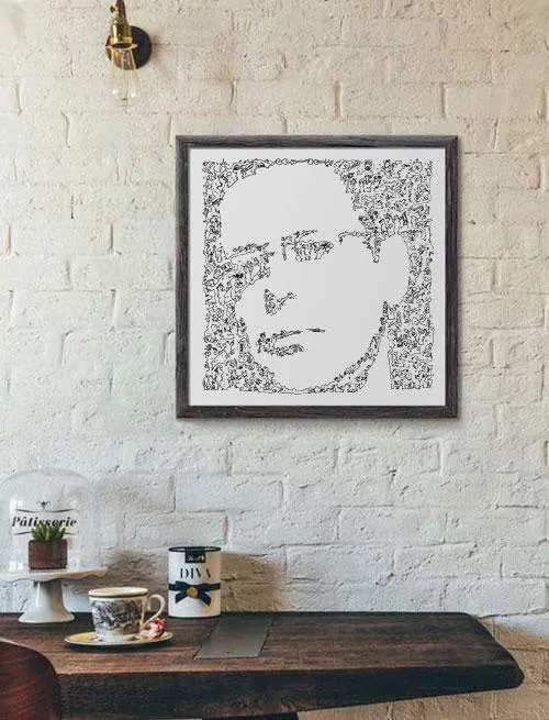 DrawInside Adam Clayton U2 affiche 30x30 cm rock