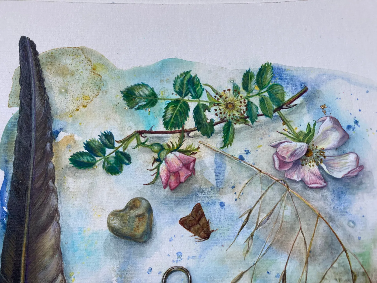 Helena Perry Spell For Love peinture originale 36,5x41,5cm