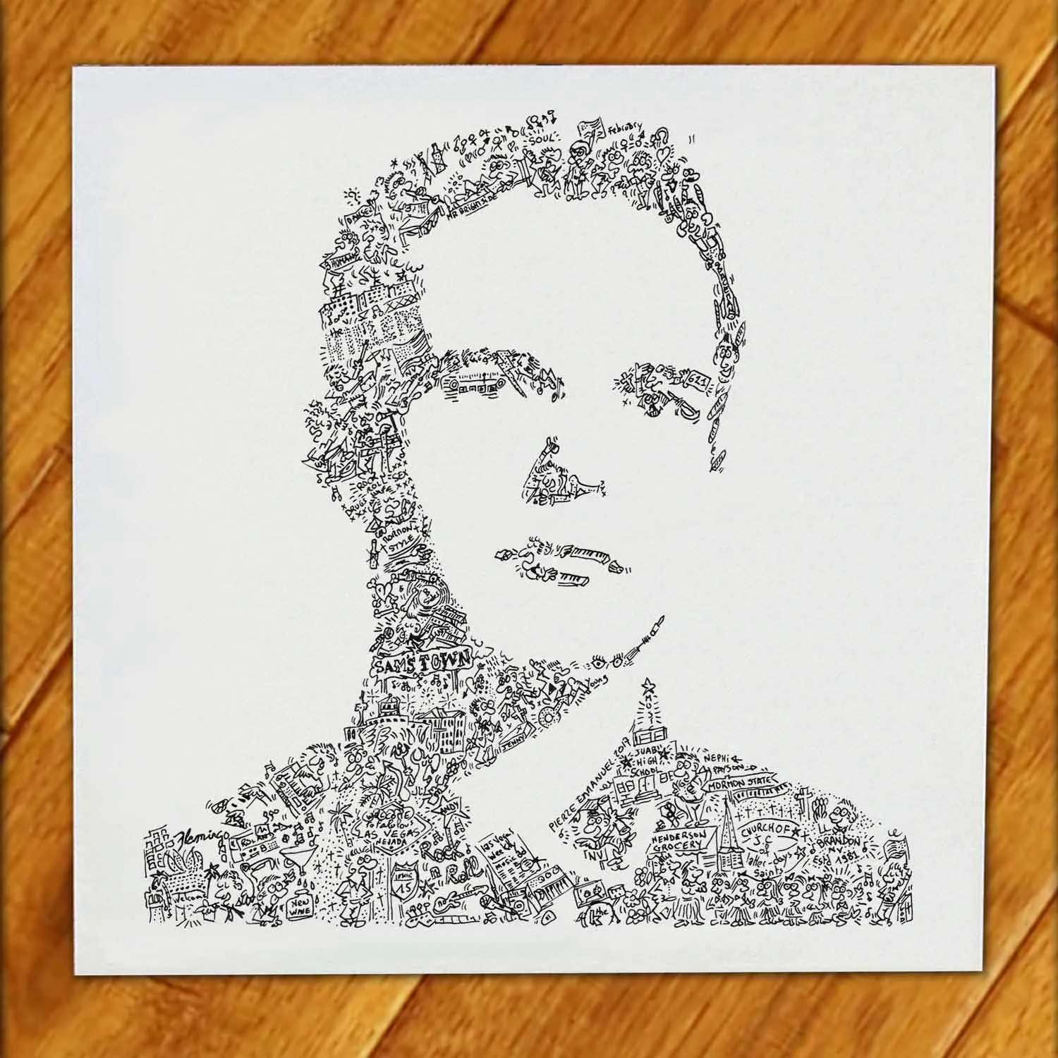 DrawInside Brandon Flowers - The Killers affiche 30x30 cm
