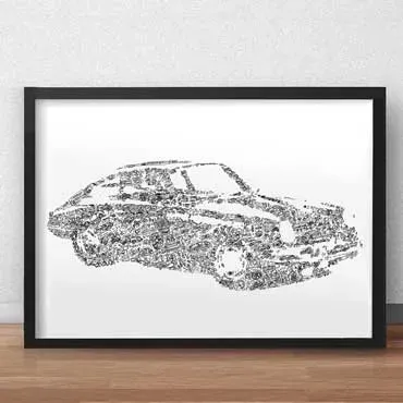 DrawInside Porsche 911-901 affiche A4 21x30 cm papier mat