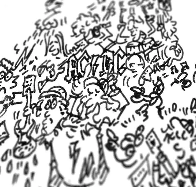 DrawInside Angus Young affiche A4 papier mat AC/DC
