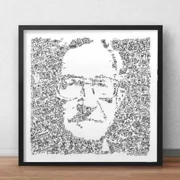 DrawInside Noam Chomsky affiche 30x30 cm littérature