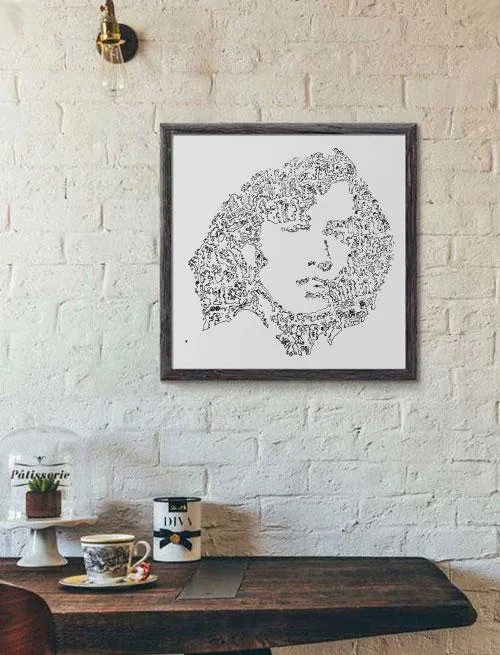 DrawInside Robin Gibb Bee Gees affiche 30x30 cm signée