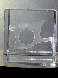 Le Digraphe Morpho Equation Miroir bloc verre 6x6x9cm numéroté