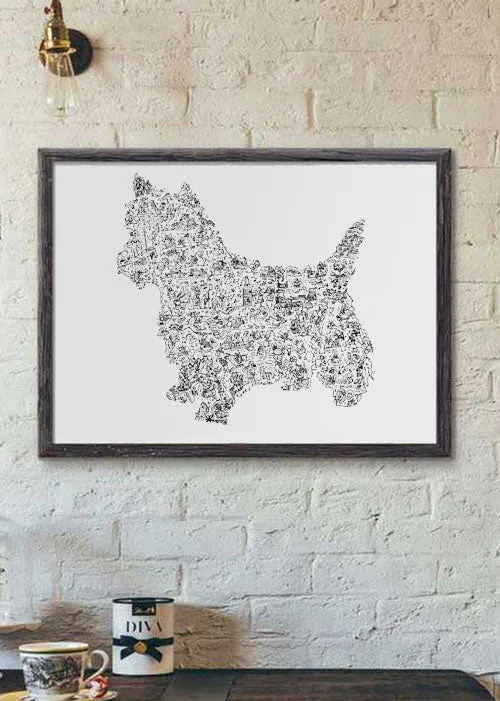 DrawInside Yorkshire affiche A4 21x30 cm signée