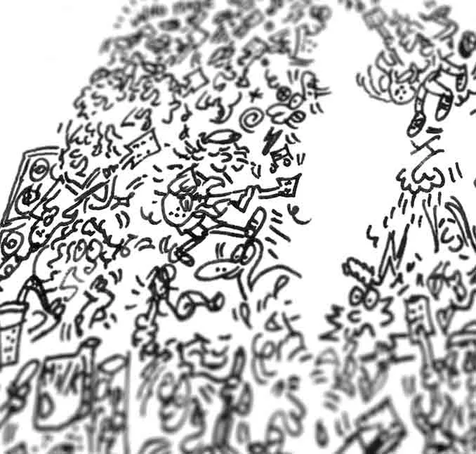 DrawInside Angus Young affiche A4 papier mat AC/DC