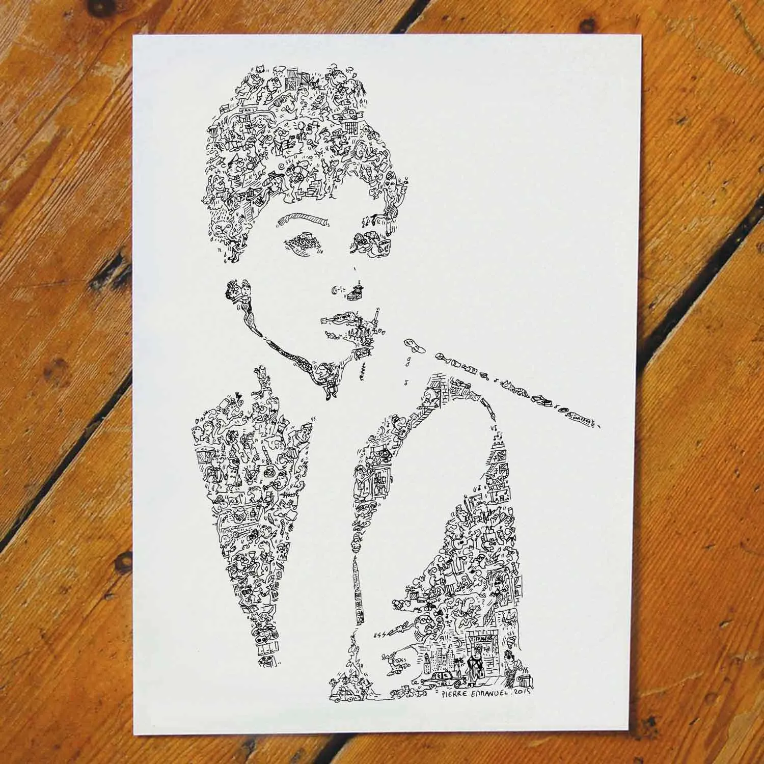 DrawInside Audrey Hepburn affiche A4 21x30 cm Holly