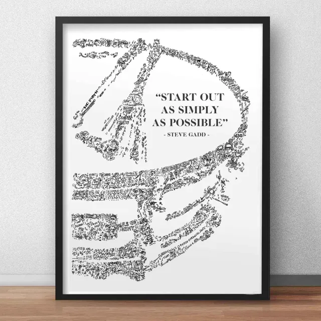 DrawInside Steve Gadd affiche A4 citation batterie