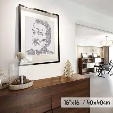DrawInside Eddy Mitchell affiche 30x30 cm noir et blanc