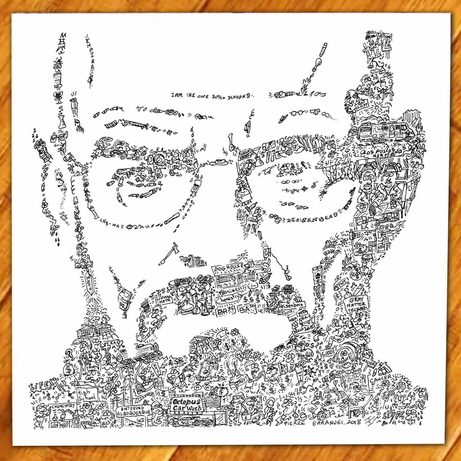 DrawInside Heisenberg Breaking Bad affiche 30x30 cm