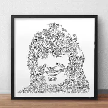 DrawInside Roger Waters affiche 30x30 cm Pink Floyd
