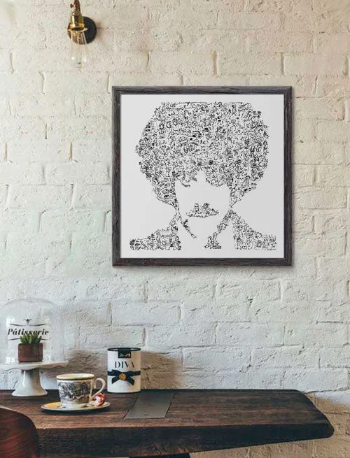 DrawInside Phil Lynott Thin Lizzy affiche 30x30 rock