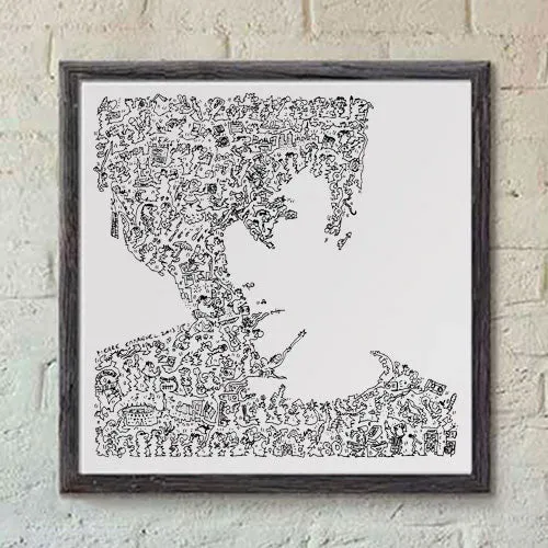 DrawInside Nicolas Sirkis affiche 30x30 cm rock français