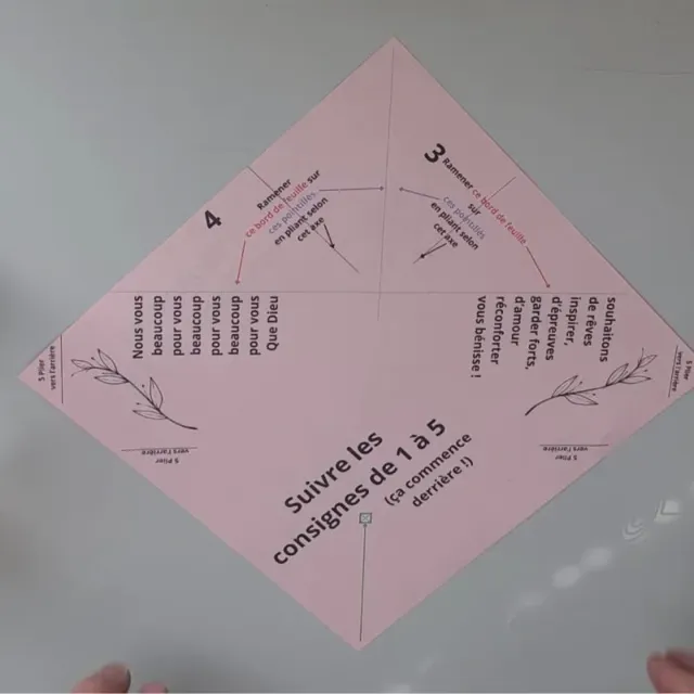 Le Digraphe Carte origami cœur carte personnalisée lot