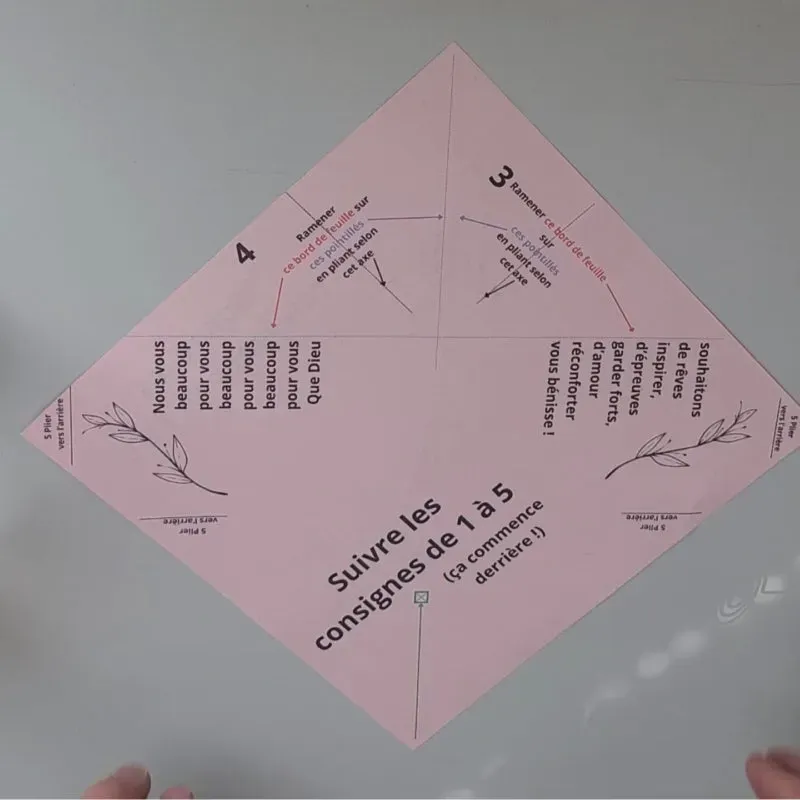Le Digraphe carte origami cœur personnalisée message