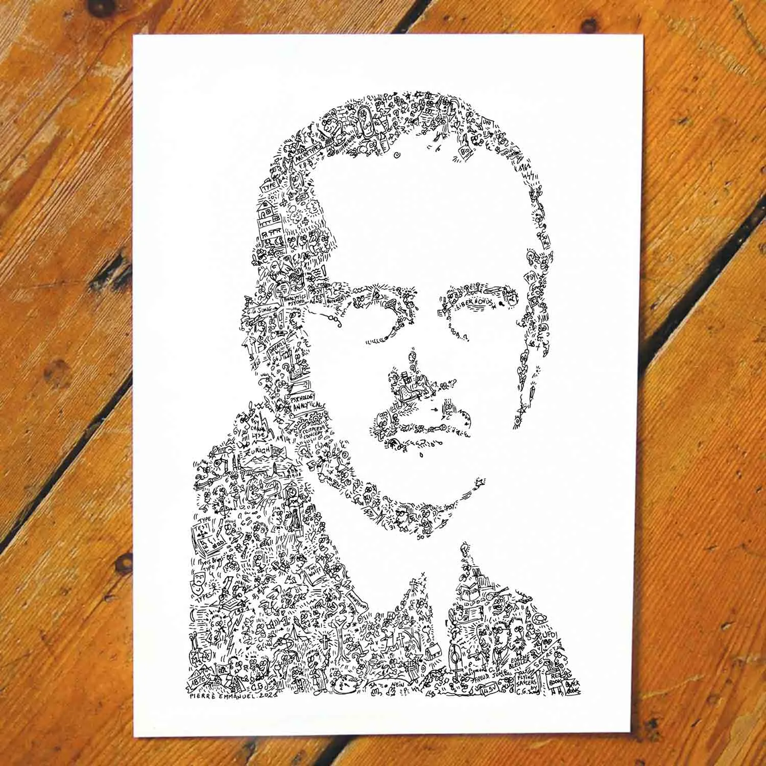 DrawInside Carl Jung affiche A4 21x30 cm psychologie