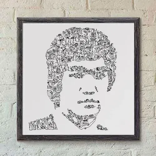 DrawInside Bruce Lee affiche 30x30 cm dragon