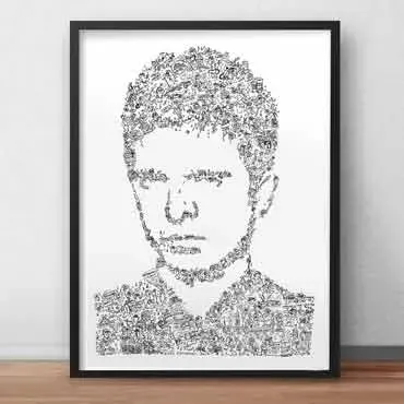 DrawInside Noel Gallagher Oasis poster A4 britpop