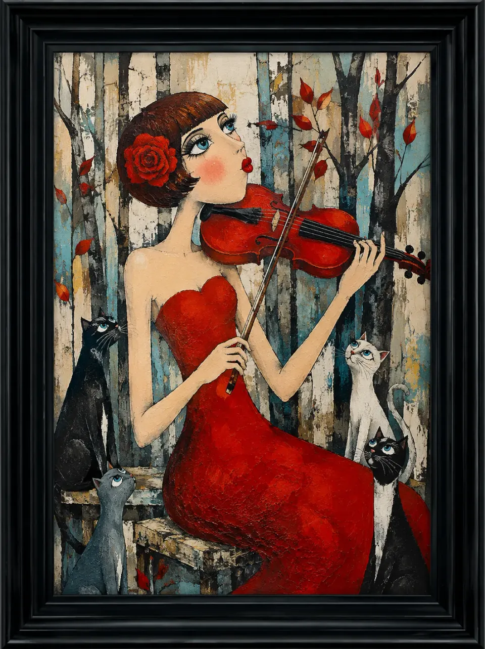 Lacorne Décoration MF79/S Violon Rouge tableau 50x60 musique