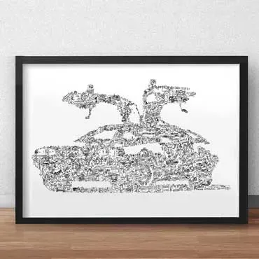 DrawInside DeLorean DMC-12 affiche A4 à encadrer