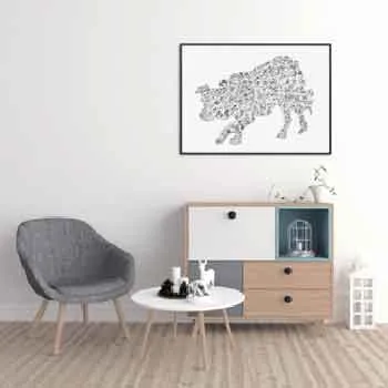 DrawInside Border Collie affiche A3 30x42 cm papier mat