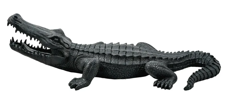 Lacorne Decoration TH123 sculpture crocodile noir 100 cm