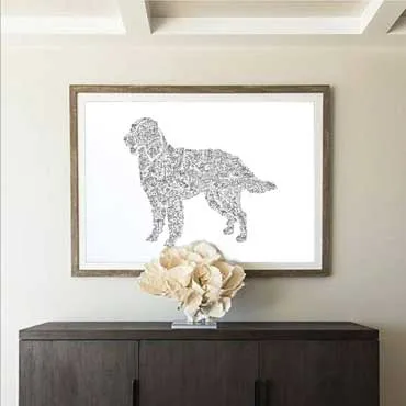 DrawInside Épagneul Français affiche A4 chien famille